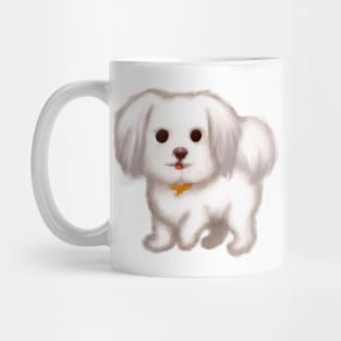 Cute Maltese Dog Drawing Mug